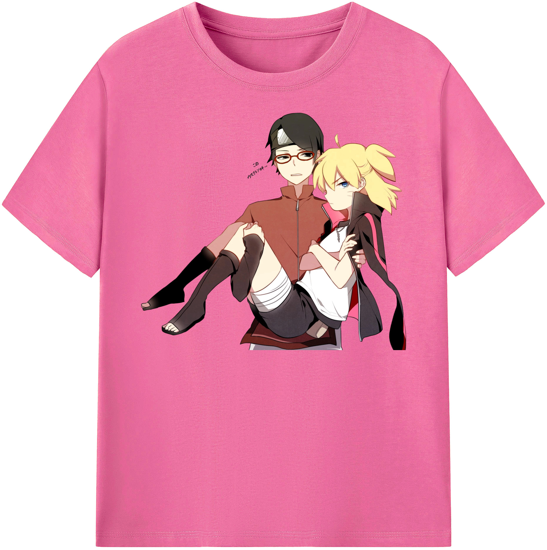 （画像用） NARUTO -ナルト- うちは サラダ Uchiha Sarada レディースカジュアルプリントTシャツ（綿100％）